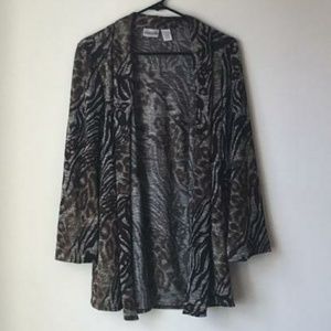 Chico's Brown and Tan Zebra  Print Top